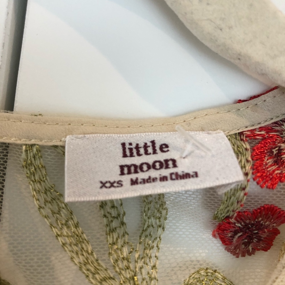 Aritzia little moon sheer embroidery floral top - Picture 3 of 4